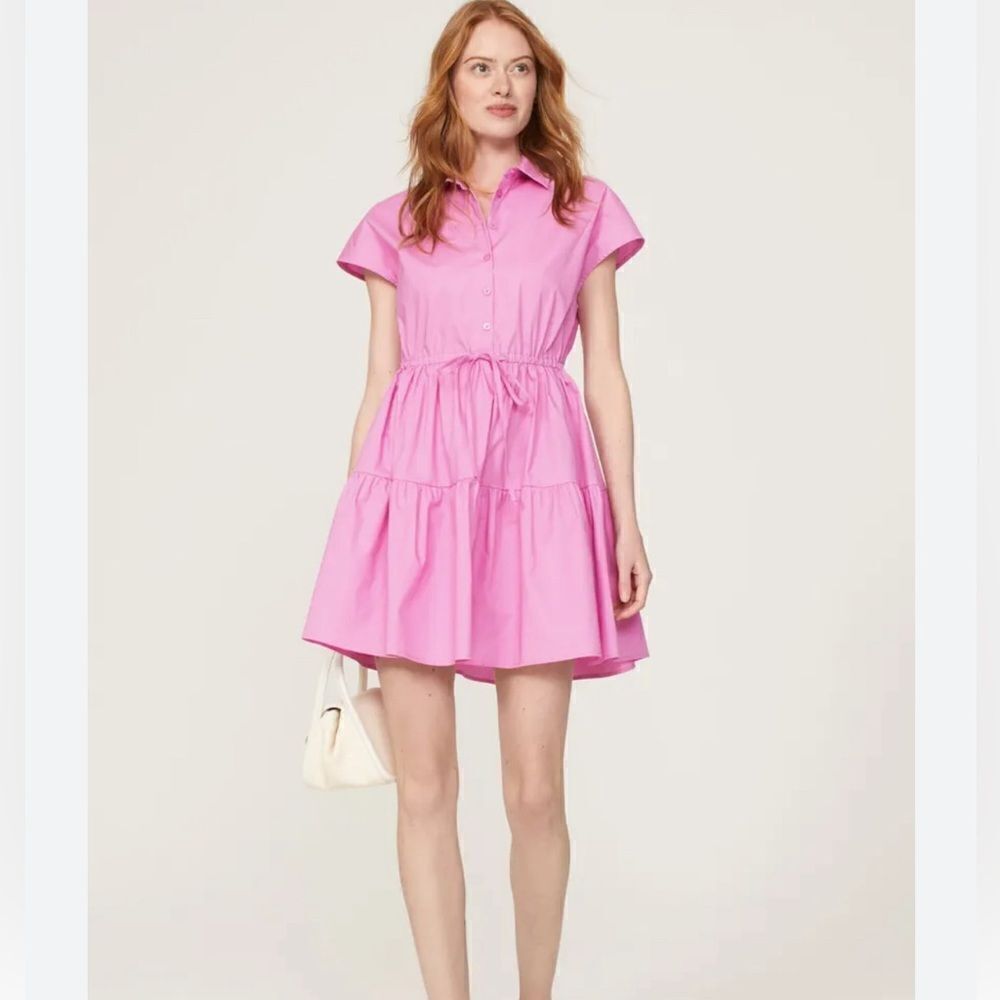 Slate & willow tie waist mini dress pink